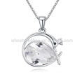 Fashion Swan Crystal Silver Plating Pendant Necklace